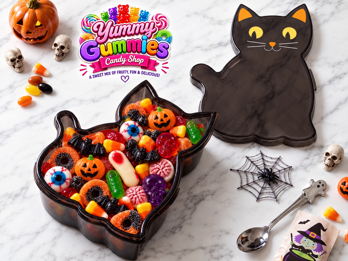 1 Pound Spooky Kitty Candy Casket Mixed Halloween Gummies