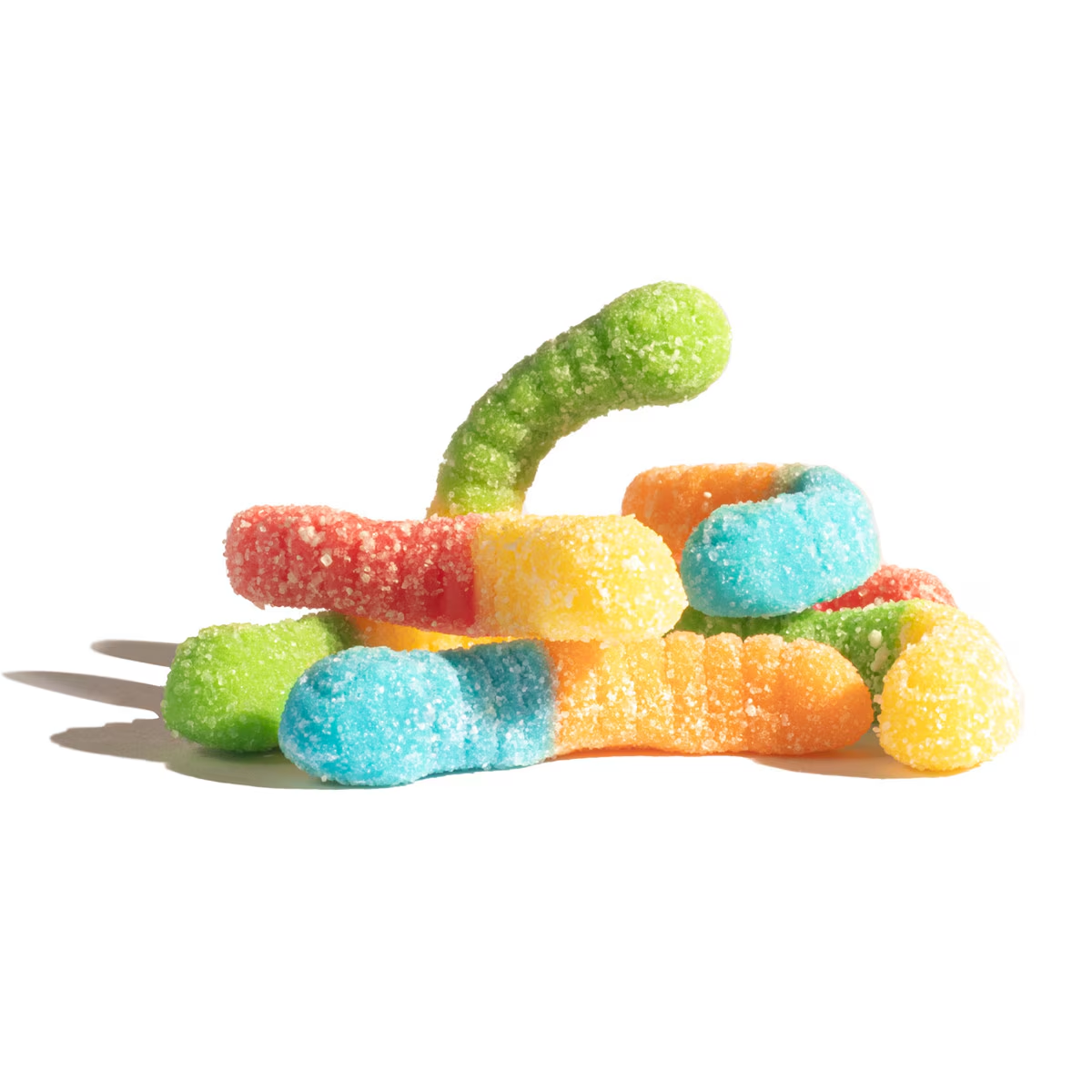 SOUR MINI NEON GUMMI WORMS 2"